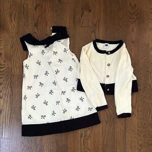 Janie and Jack Black and Cream Formal Dress with Cardigan